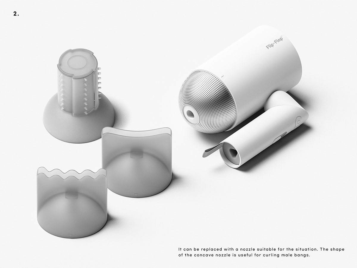 hair drier，product design，FLIP FLOP，cosmetology，Metal，