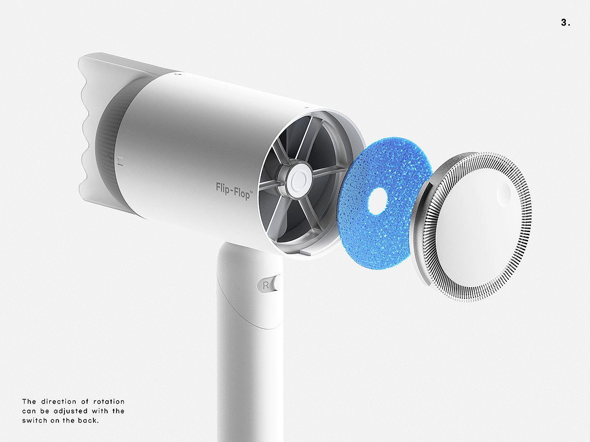 hair drier，product design，FLIP FLOP，cosmetology，Metal，