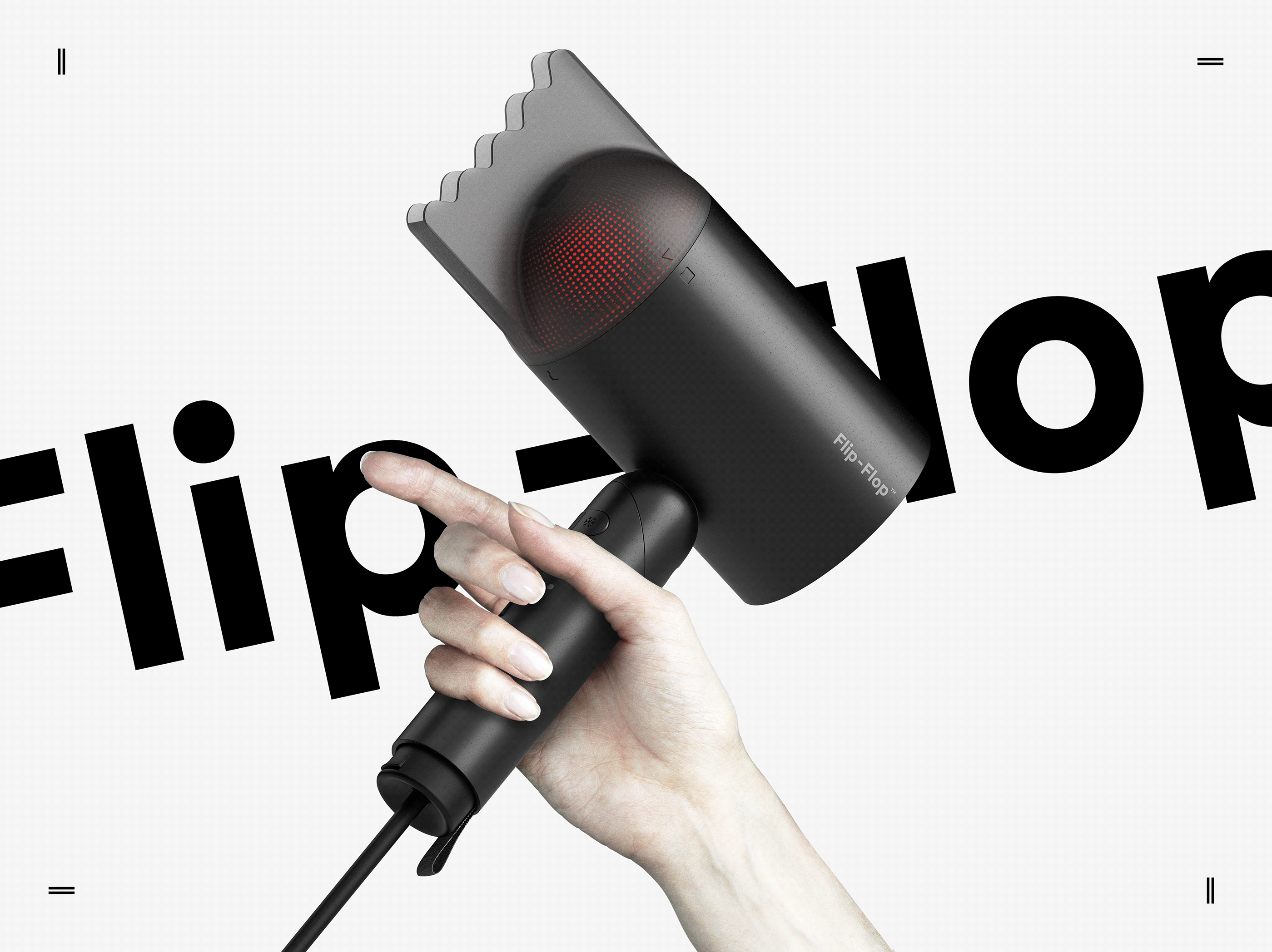 hair drier，product design，FLIP FLOP，cosmetology，Metal，