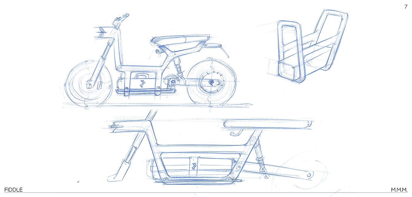 3D modeling，industrial design，Mobile travel，sketch，Scooter，