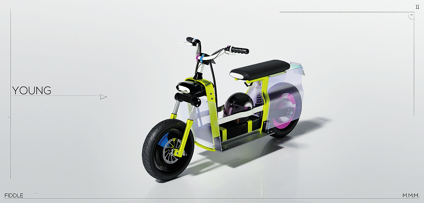 3D modeling，industrial design，Mobile travel，sketch，Scooter，