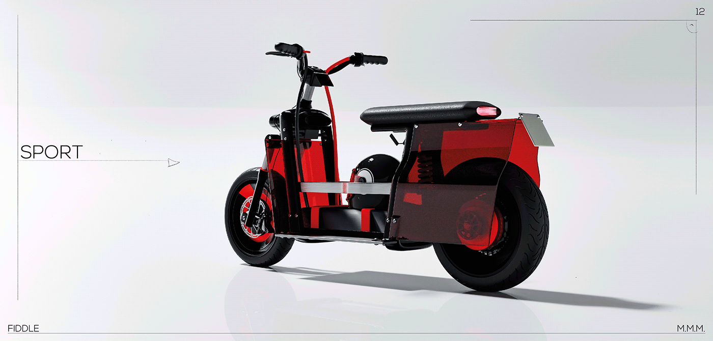 3D modeling，industrial design，Mobile travel，sketch，Scooter，