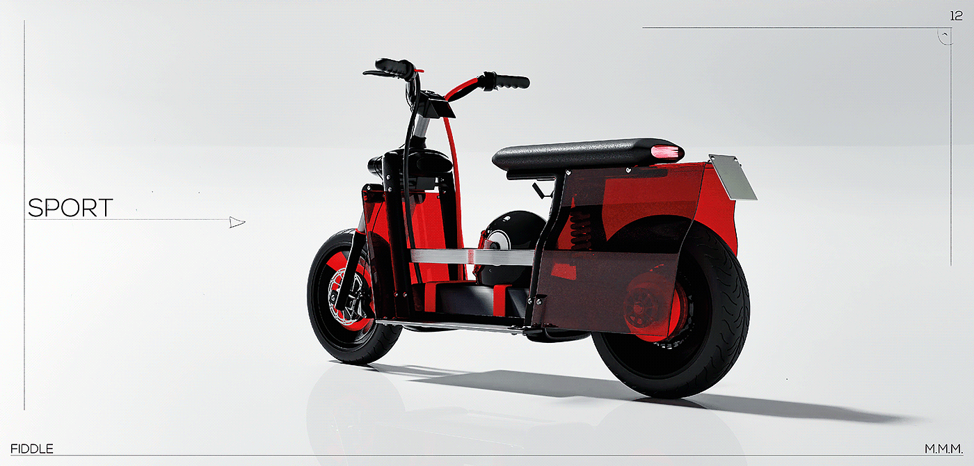 3D modeling，industrial design，Mobile travel，sketch，Scooter，