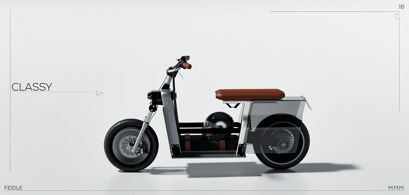 3D modeling，industrial design，Mobile travel，sketch，Scooter，