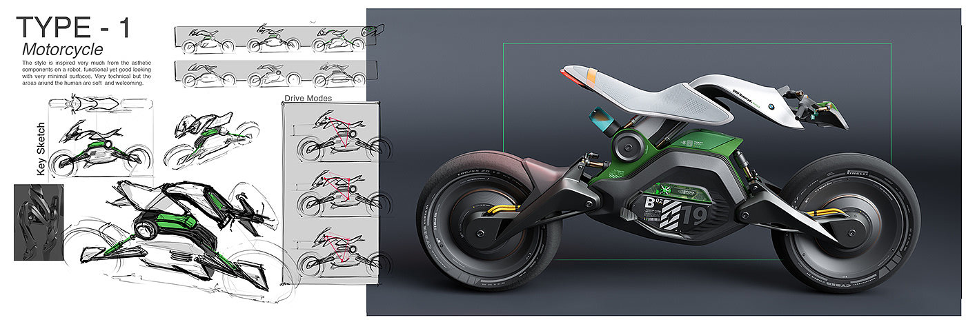 bmw，Yingweida，motorboat，conceptual design，Cyberpunk，motorcycle，industrial design，