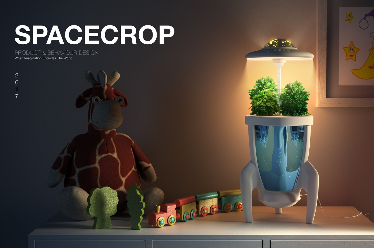 hydroponic equipment，two-in-one，Night light，Botany，product design，Spacecrop，