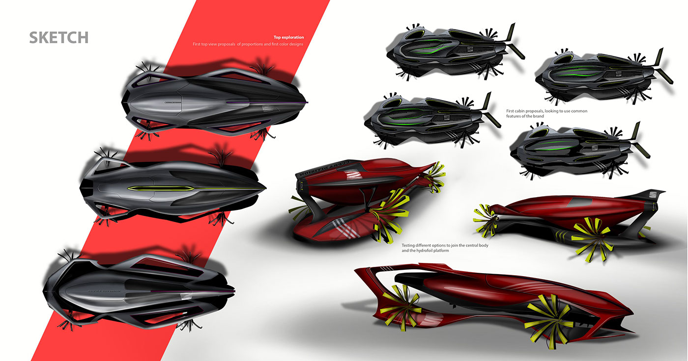 vehicle，Three uses，Hand drawn，modeling，