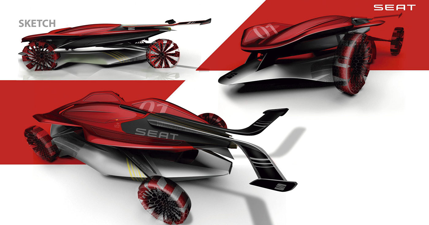 vehicle，Three uses，Hand drawn，modeling，