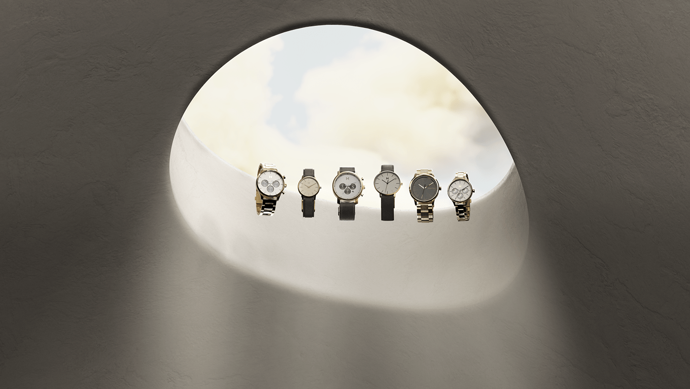 Computer image，3d，Wrist watch，clock，MVMT Cloud Break，broken cloud，