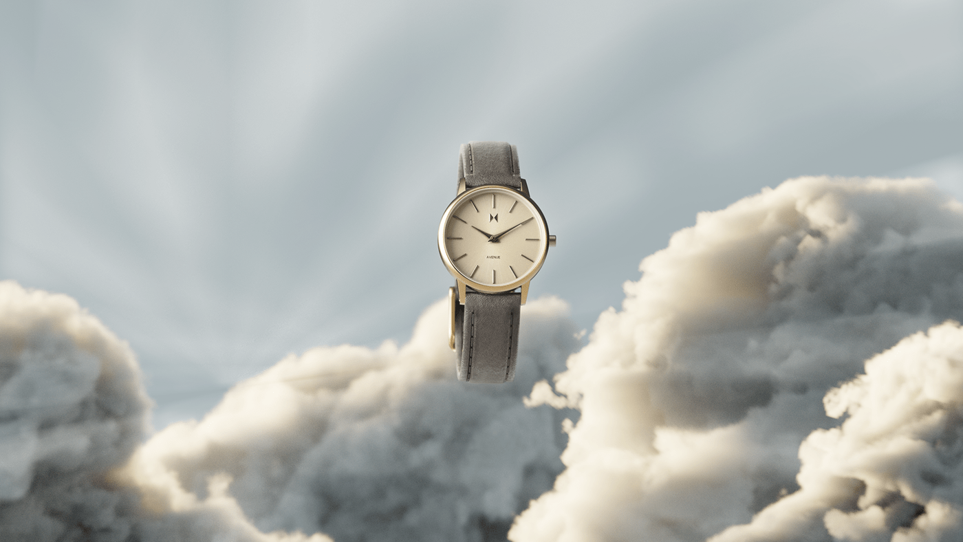 Computer image，3d，Wrist watch，clock，MVMT Cloud Break，broken cloud，