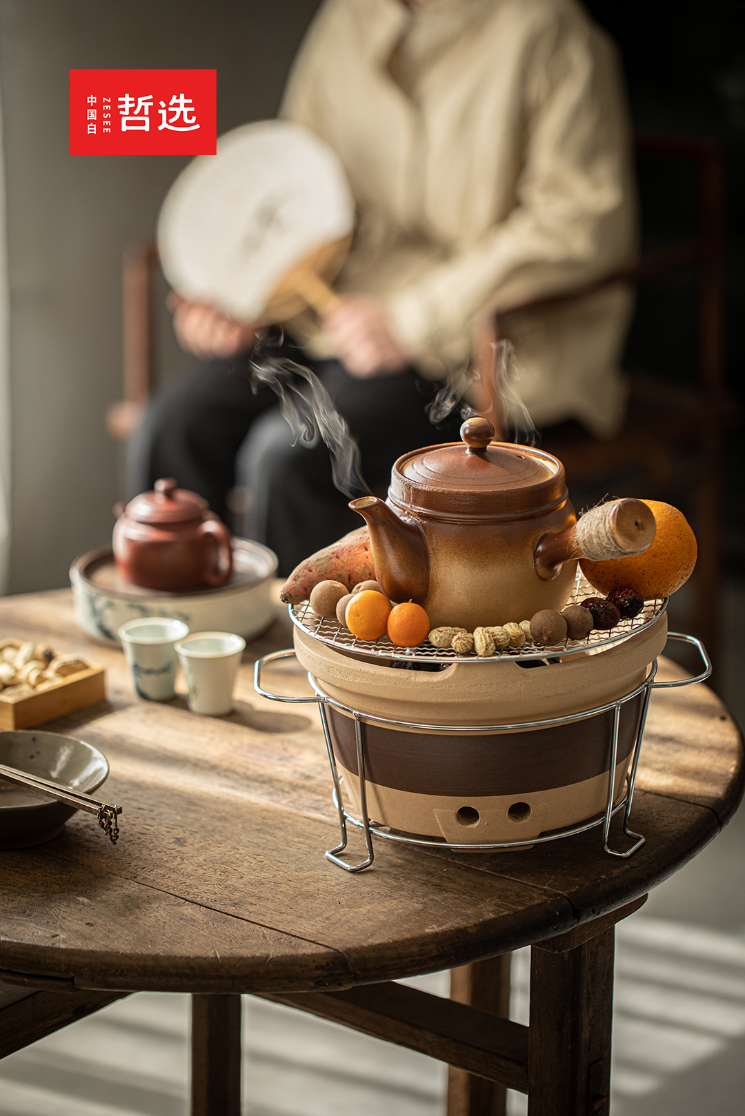 Boiling tea in a furnace，Coarse pottery，Carbon furnace，teapot，gift，