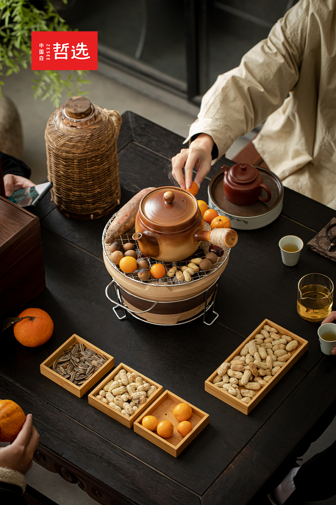 Boiling tea in a furnace，Coarse pottery，Carbon furnace，teapot，gift，