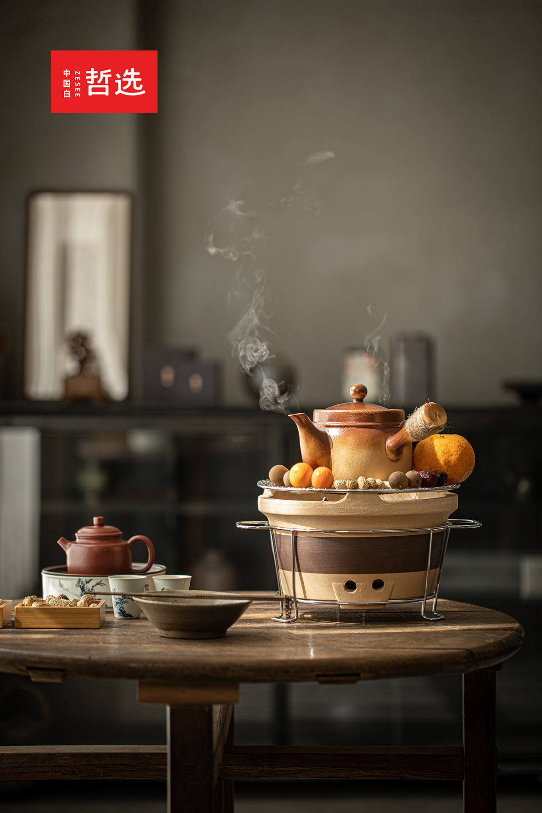 Boiling tea in a furnace，Coarse pottery，Carbon furnace，teapot，gift，