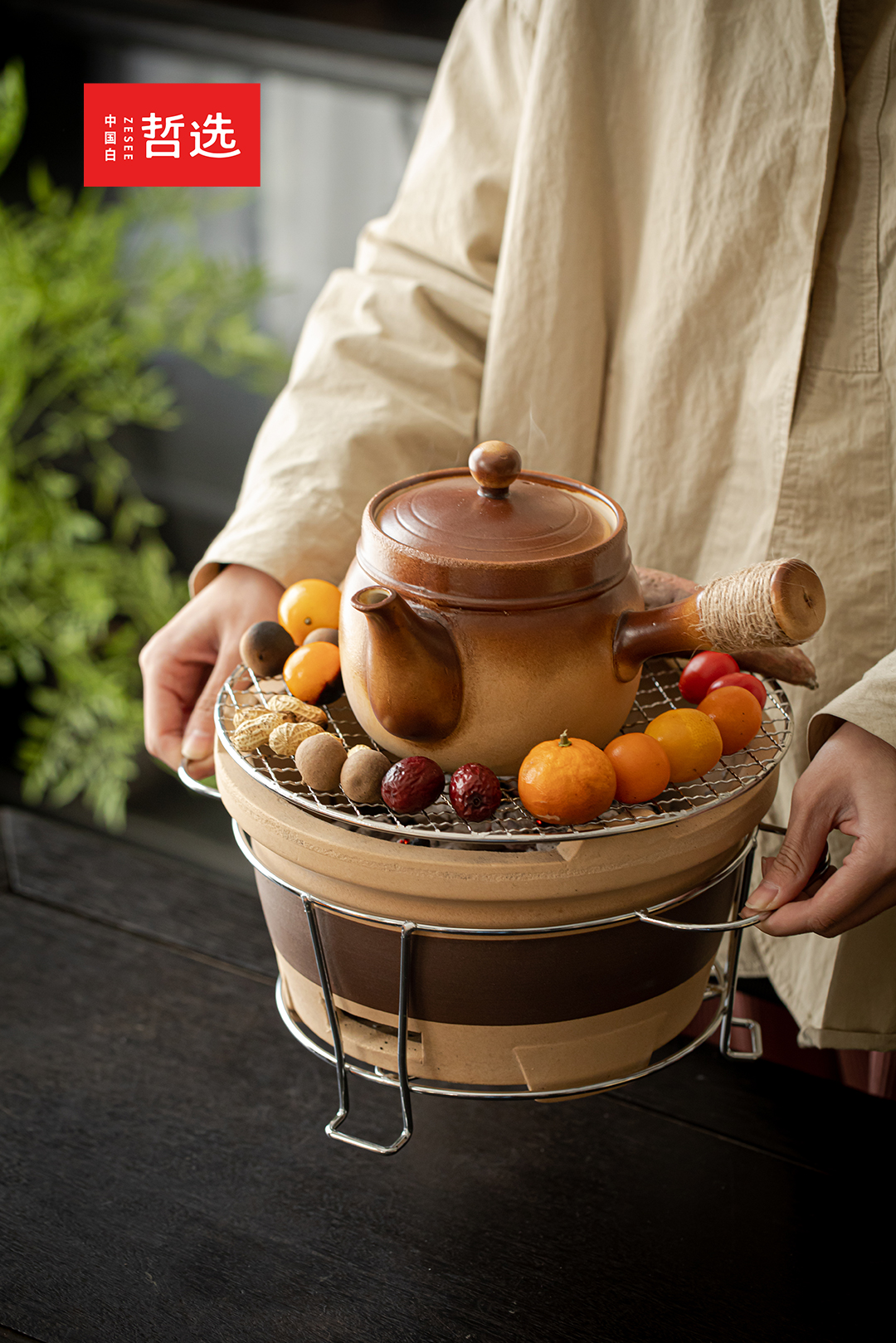 Boiling tea in a furnace，Coarse pottery，Carbon furnace，teapot，gift，