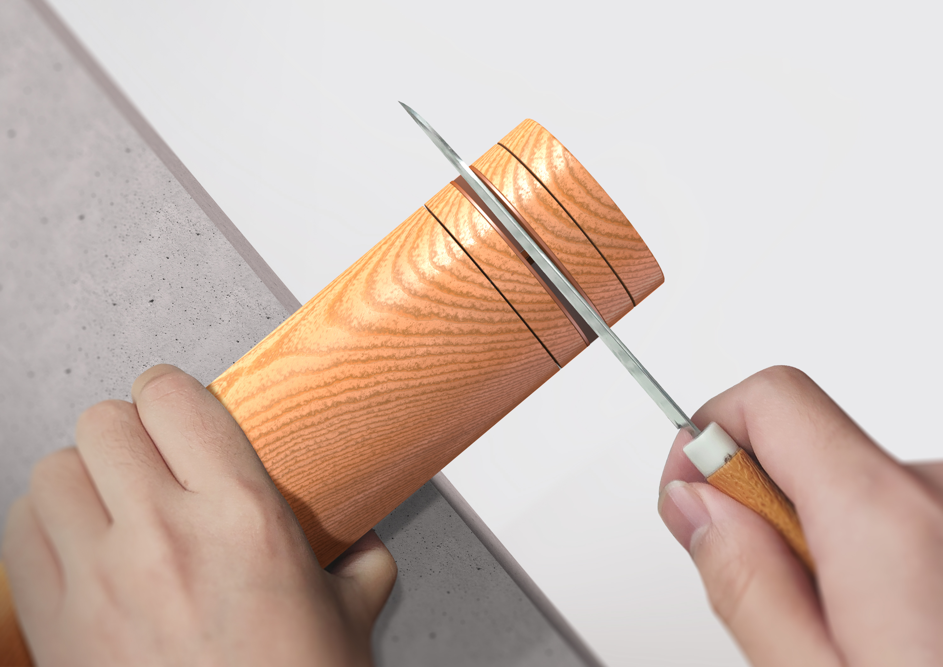 Shocked! The wood didn't cut, but the knife sharpened.，sawing wood，Knife sharpener，sharpen your knife like sawing wood，wood，sharpening stone，Kitchen supplies，