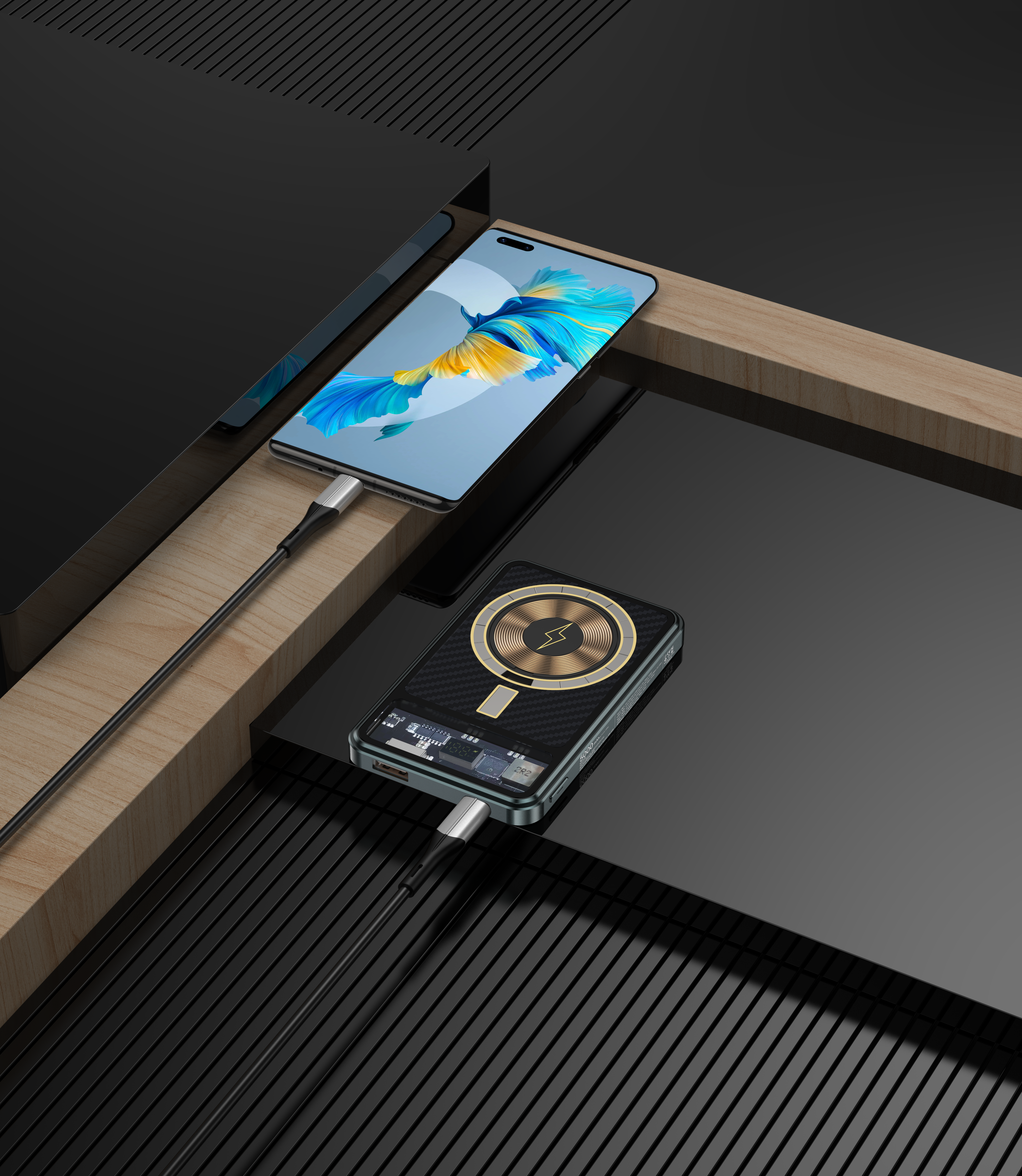 Mobile phone shell, data line scene rendering exercise，