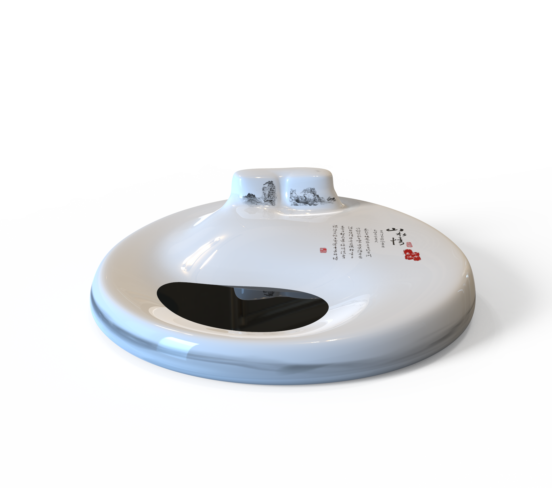 High mountains and flowing water，Inkstone，ceramics，Tai Chi，Chinese brush painting，Stationery，artistic conception，