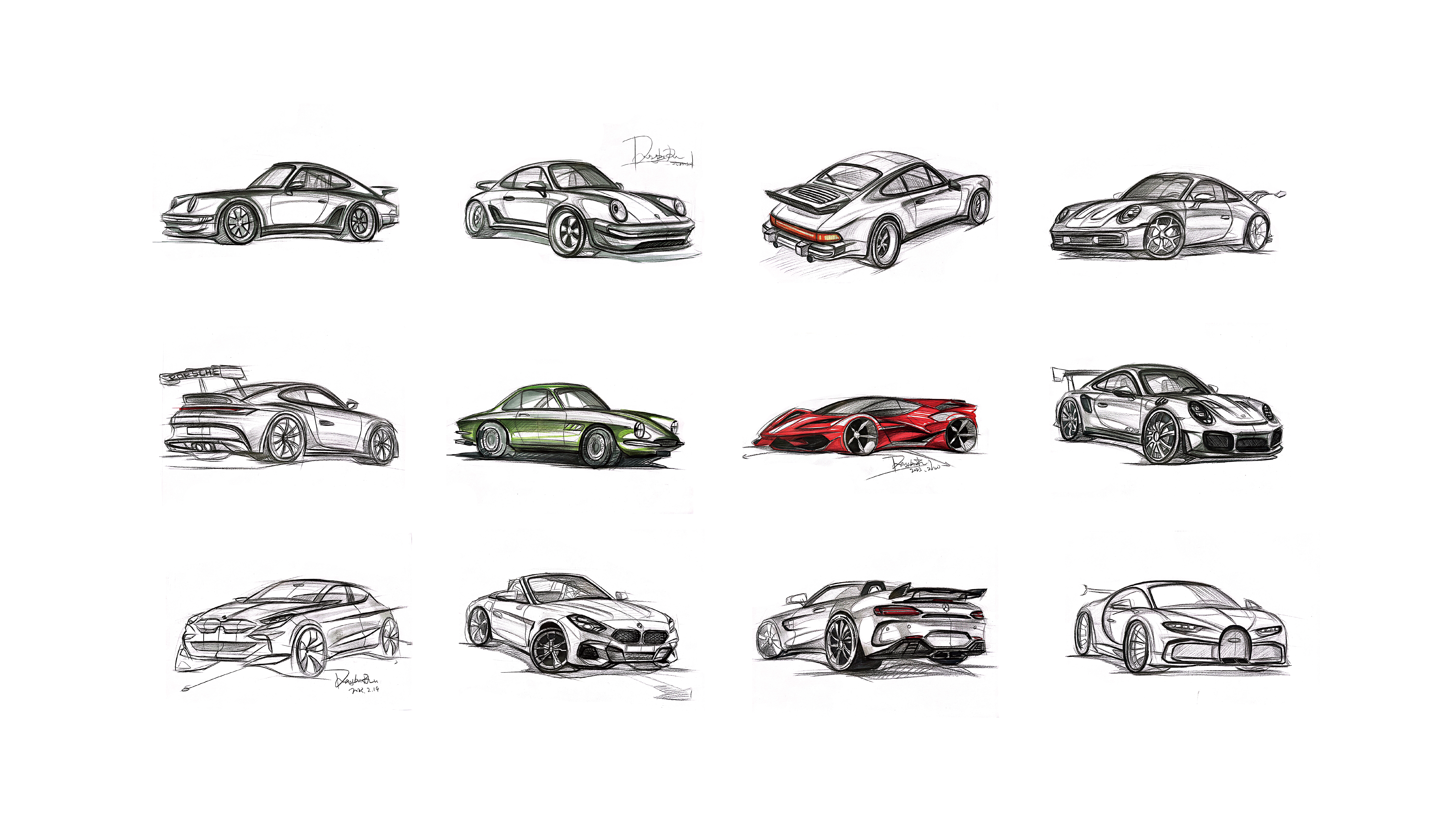 automobile，Hand drawn，sketch，sketch，