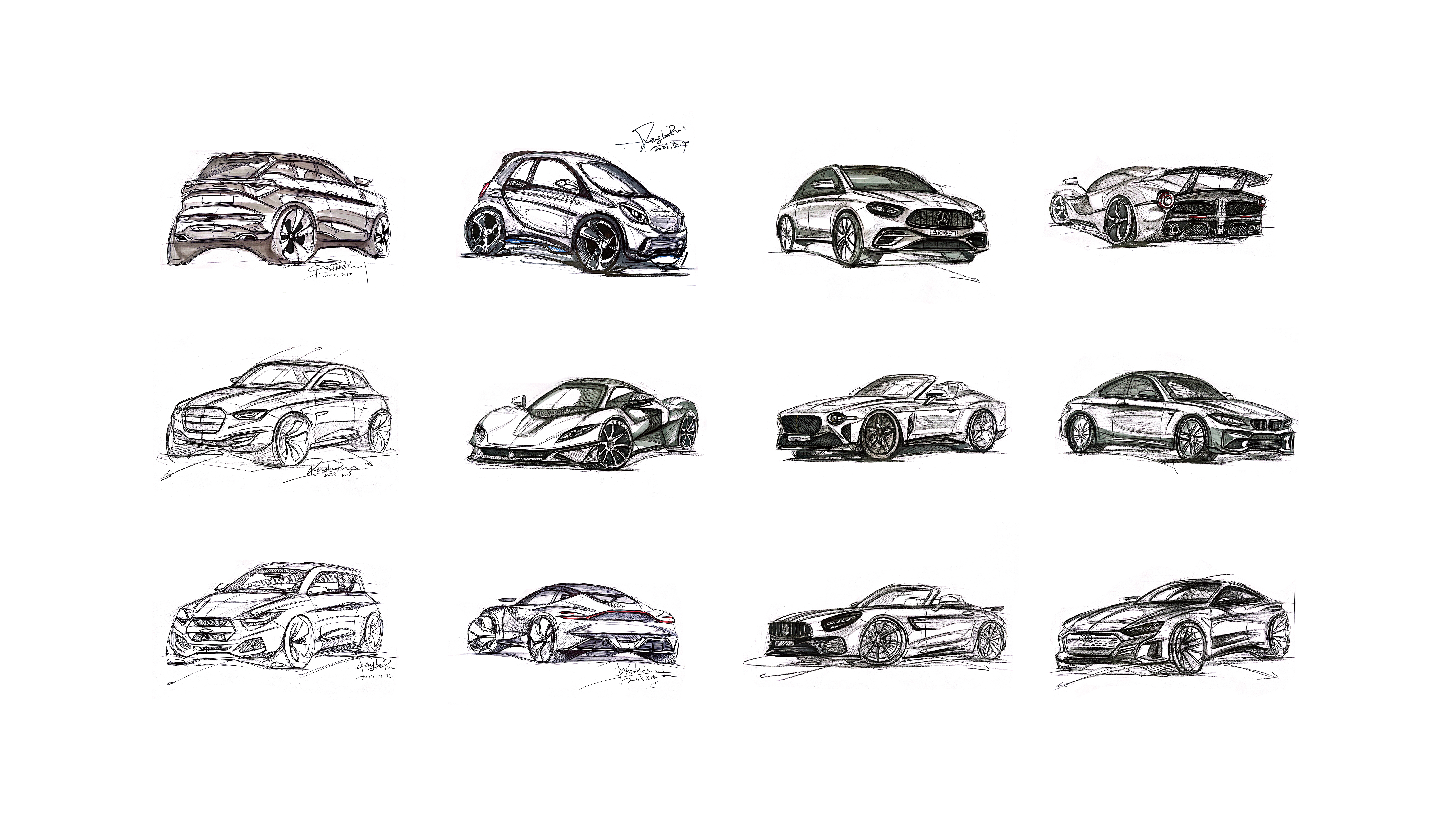 automobile，Hand drawn，sketch，sketch，