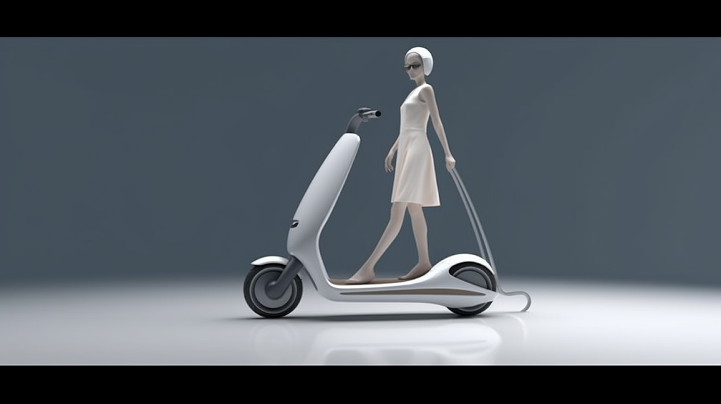 ai，Electric scooter，white，Simplicity，vehicle，