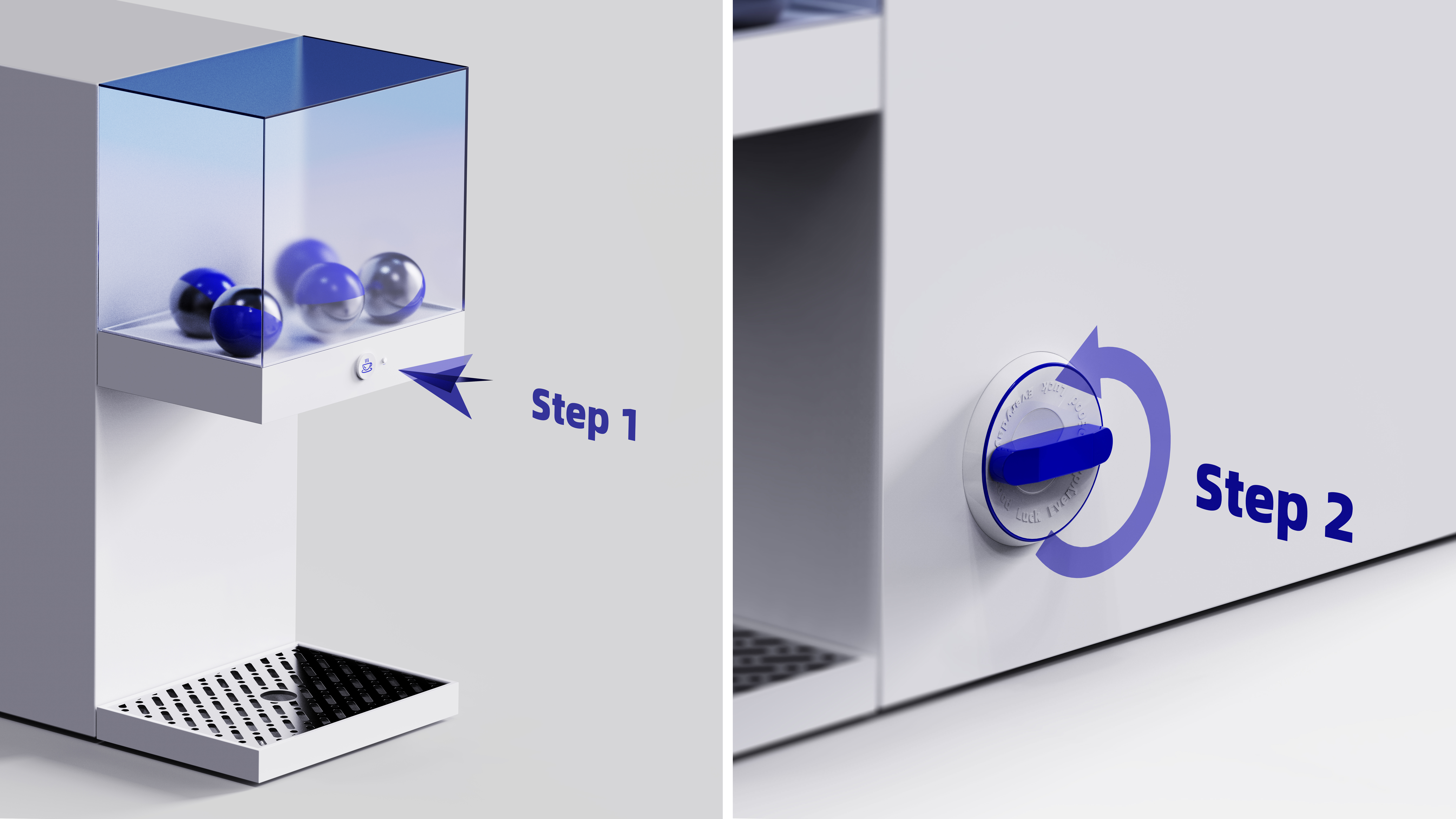 Coffee machine，capsule，geometry，Gradual change，Klein Blue，modern stylish，