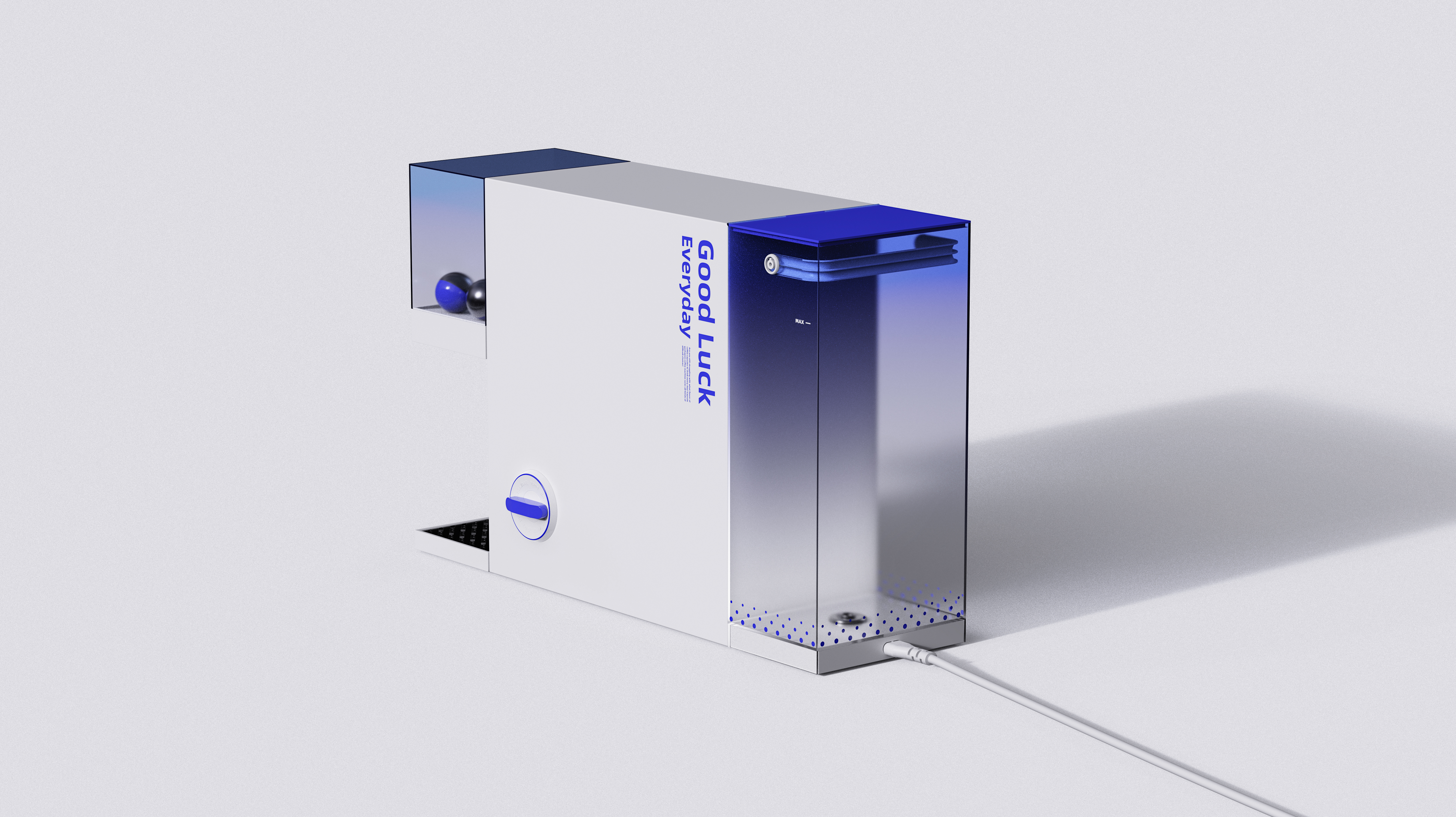 Coffee machine，capsule，geometry，Gradual change，Klein Blue，modern stylish，