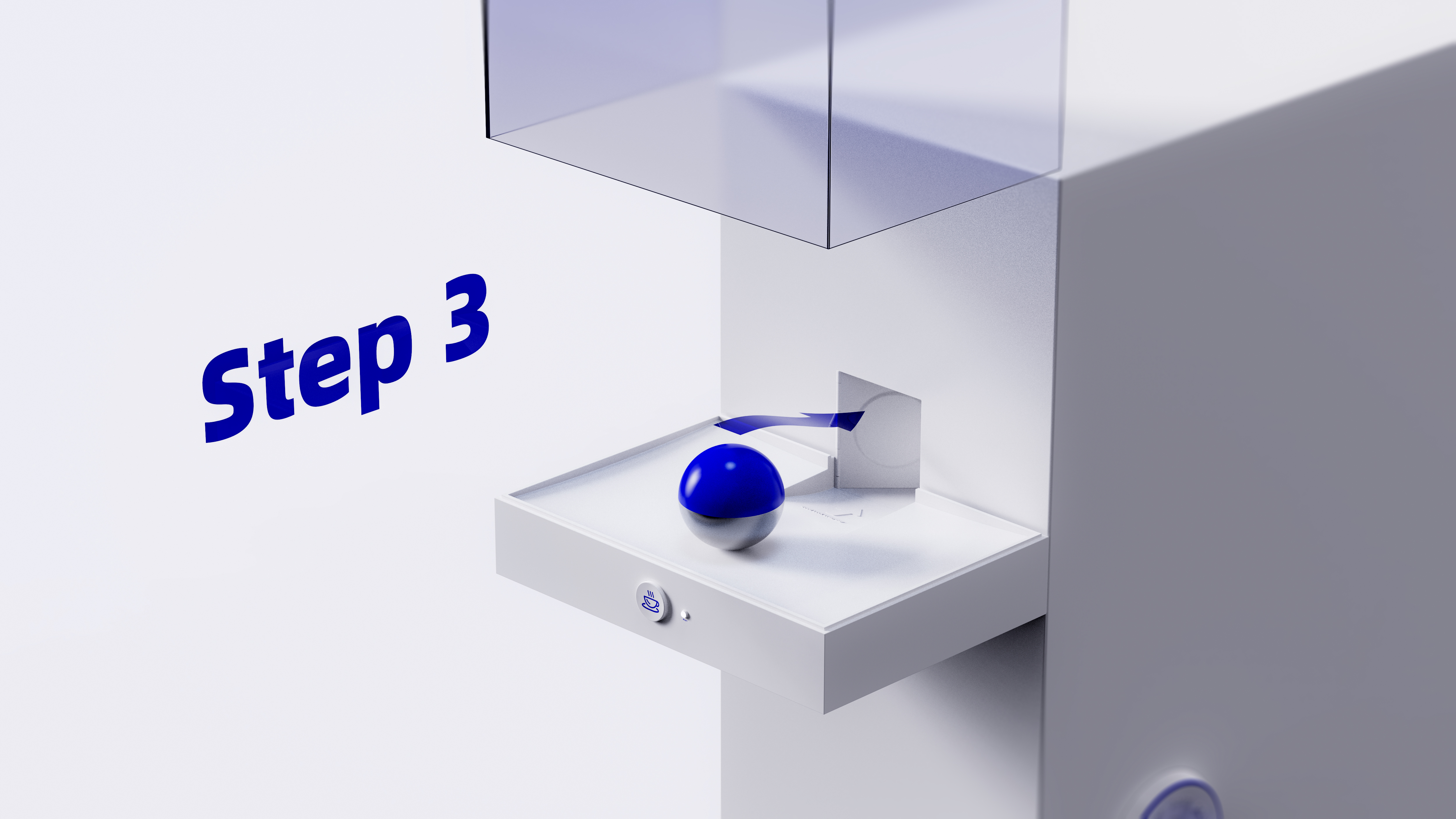 Coffee machine，capsule，geometry，Gradual change，Klein Blue，modern stylish，