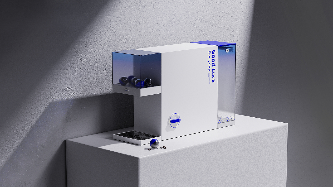 Coffee machine，capsule，geometry，Gradual change，Klein Blue，modern stylish，