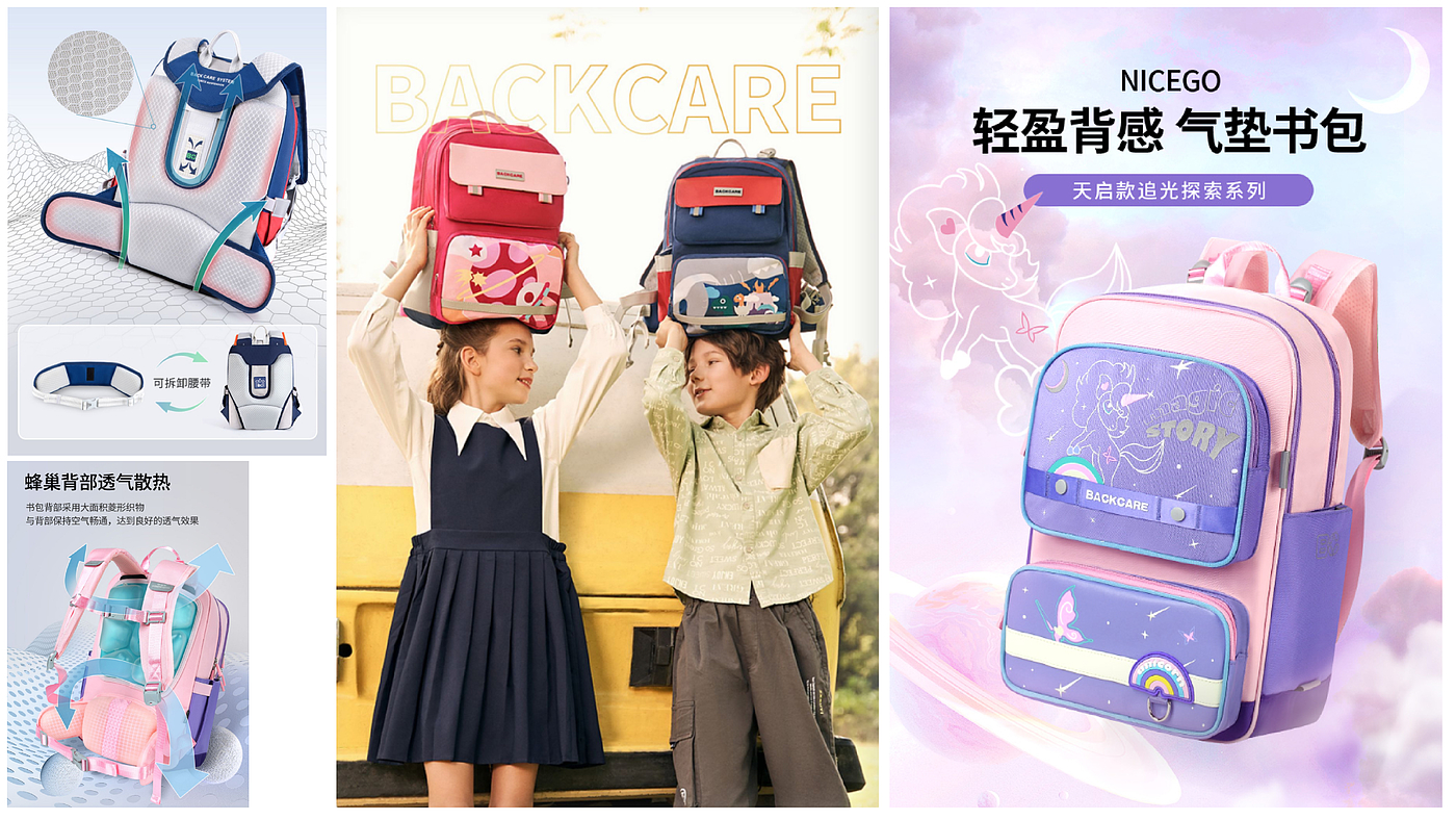 Schoolbag, children's bag, water cup, stationery, pencil，