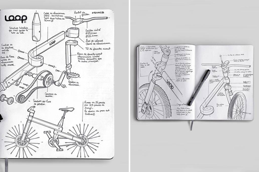 loop，City bike，Bicycle，Bicycle design，Explosion diagram，