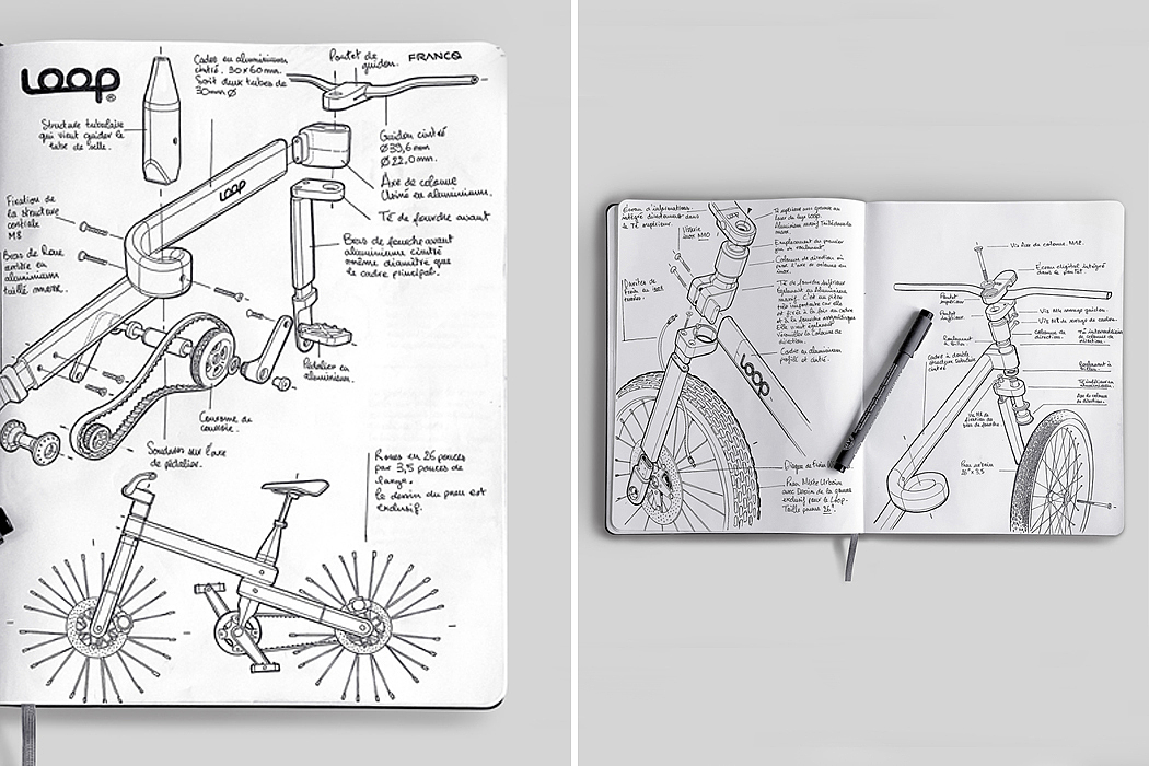 loop，City bike，Bicycle，Bicycle design，Explosion diagram，