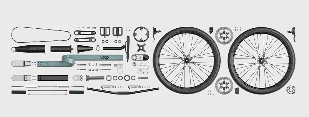 loop，City bike，Bicycle，Bicycle design，Explosion diagram，