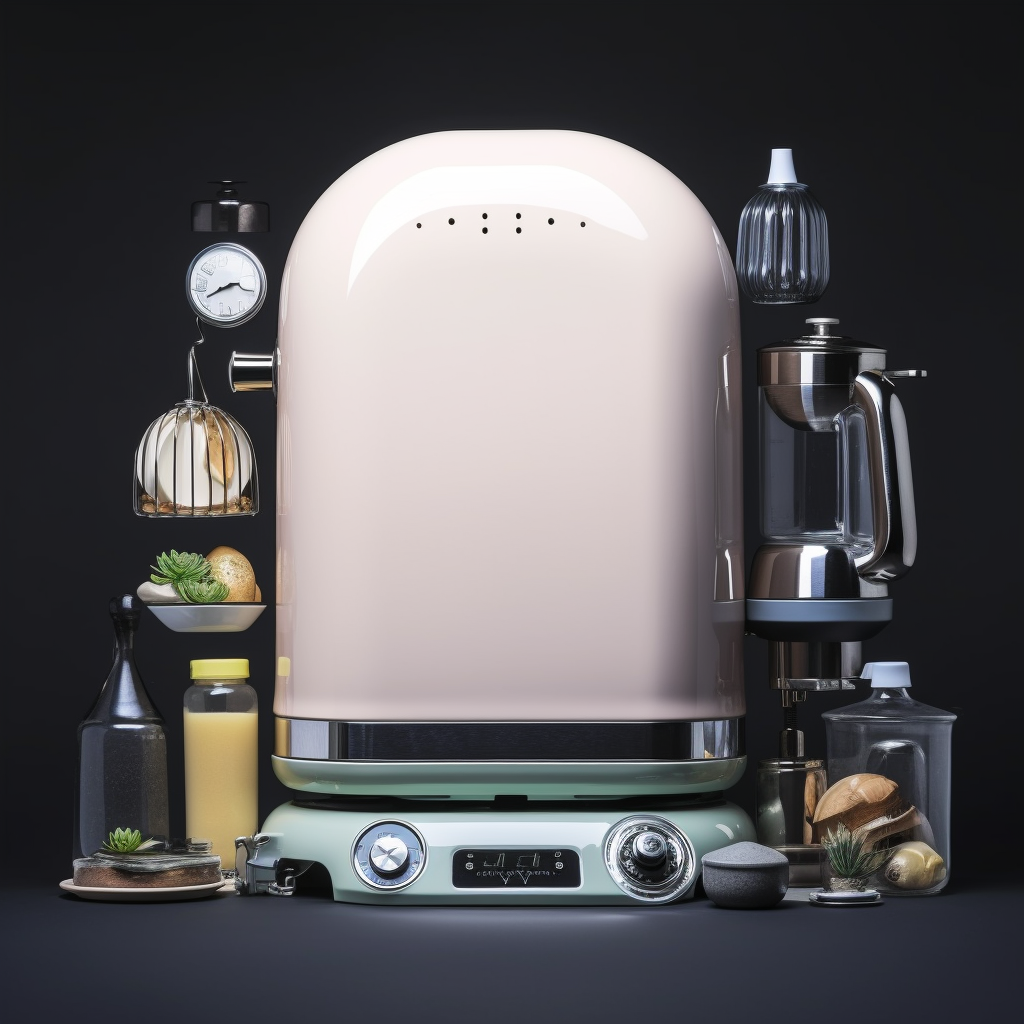 Retro small appliances，AI Empowerment，industrial design，midjourney，