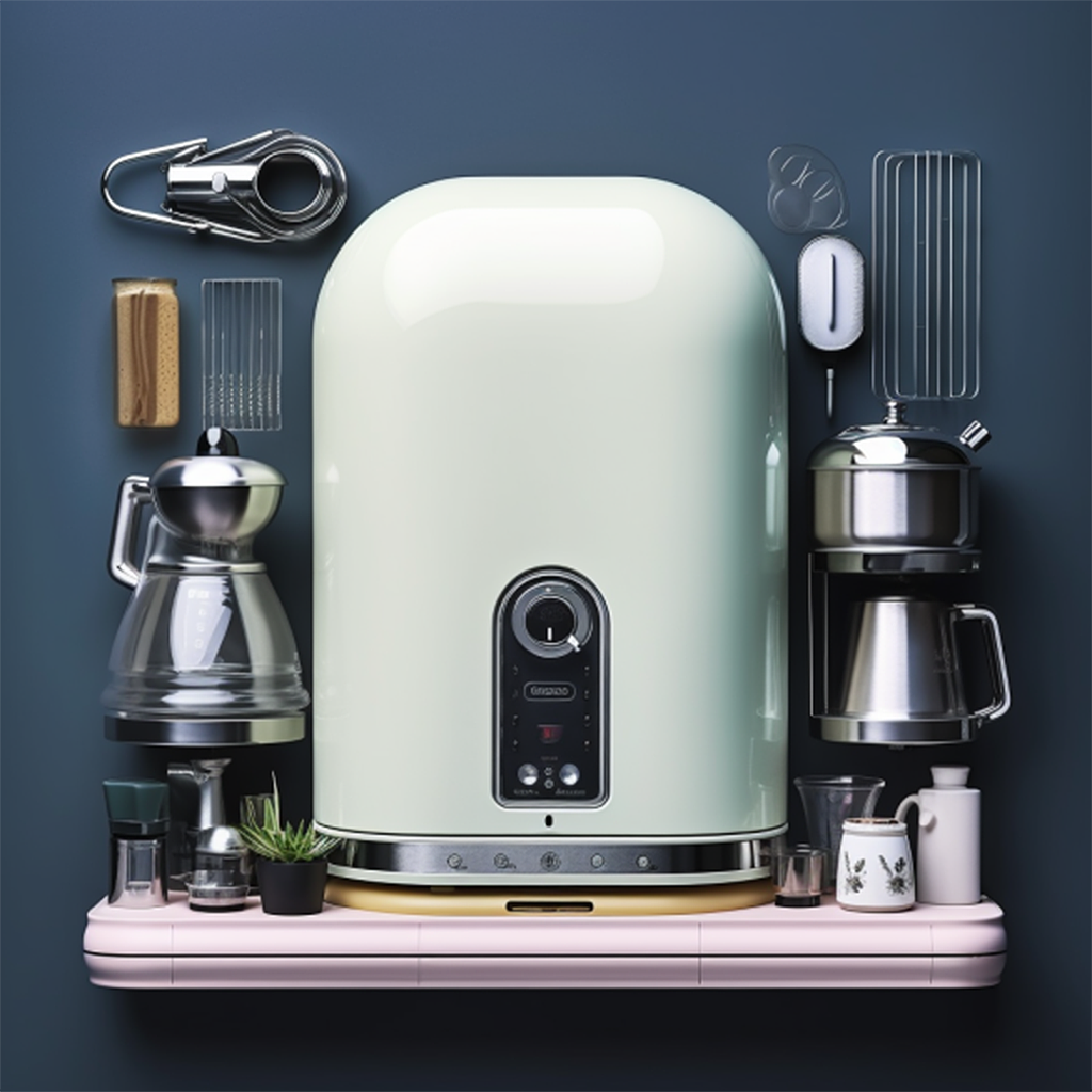 Retro small appliances，AI Empowerment，industrial design，midjourney，