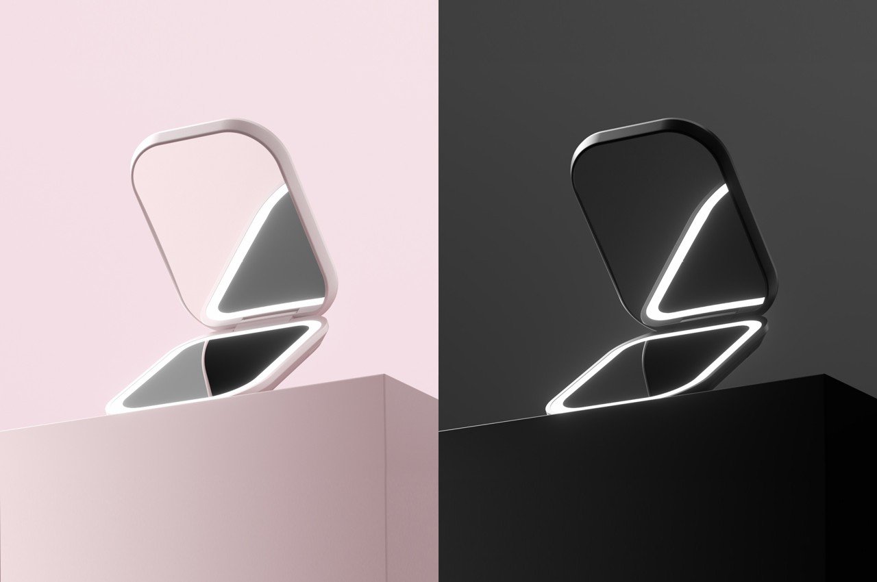 portable source，Appearance design，product design，delicate，mirror，Cosmetic mirror，portable source，portable battery，