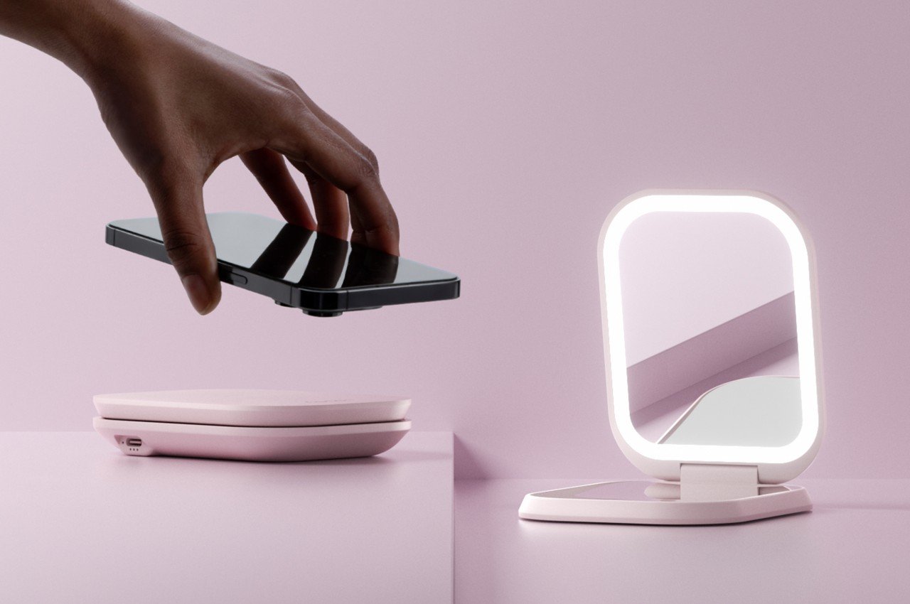 portable source，Appearance design，product design，delicate，mirror，Cosmetic mirror，portable source，portable battery，