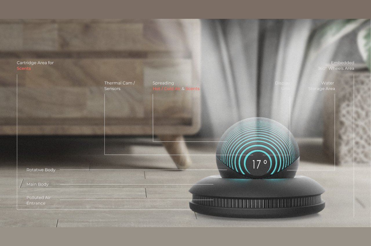 air conditioner，robot，conceptual design，cold air machine，Robot air conditioning，science and technology，innovate，