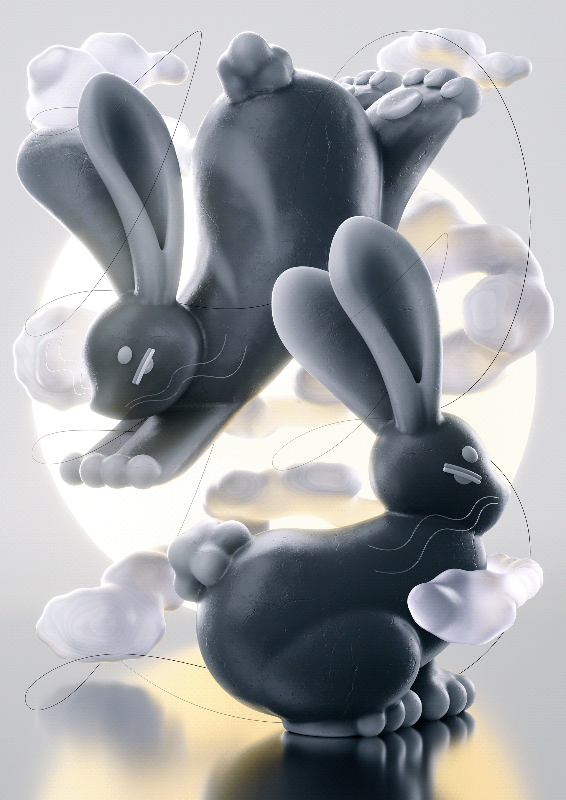 3d，Art，Poster Design ，rabbit，2023，Role design，