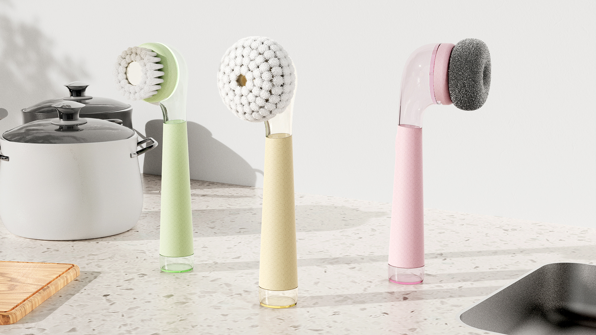 Dishwashing brush，Kitchenware，product design，industrial design，