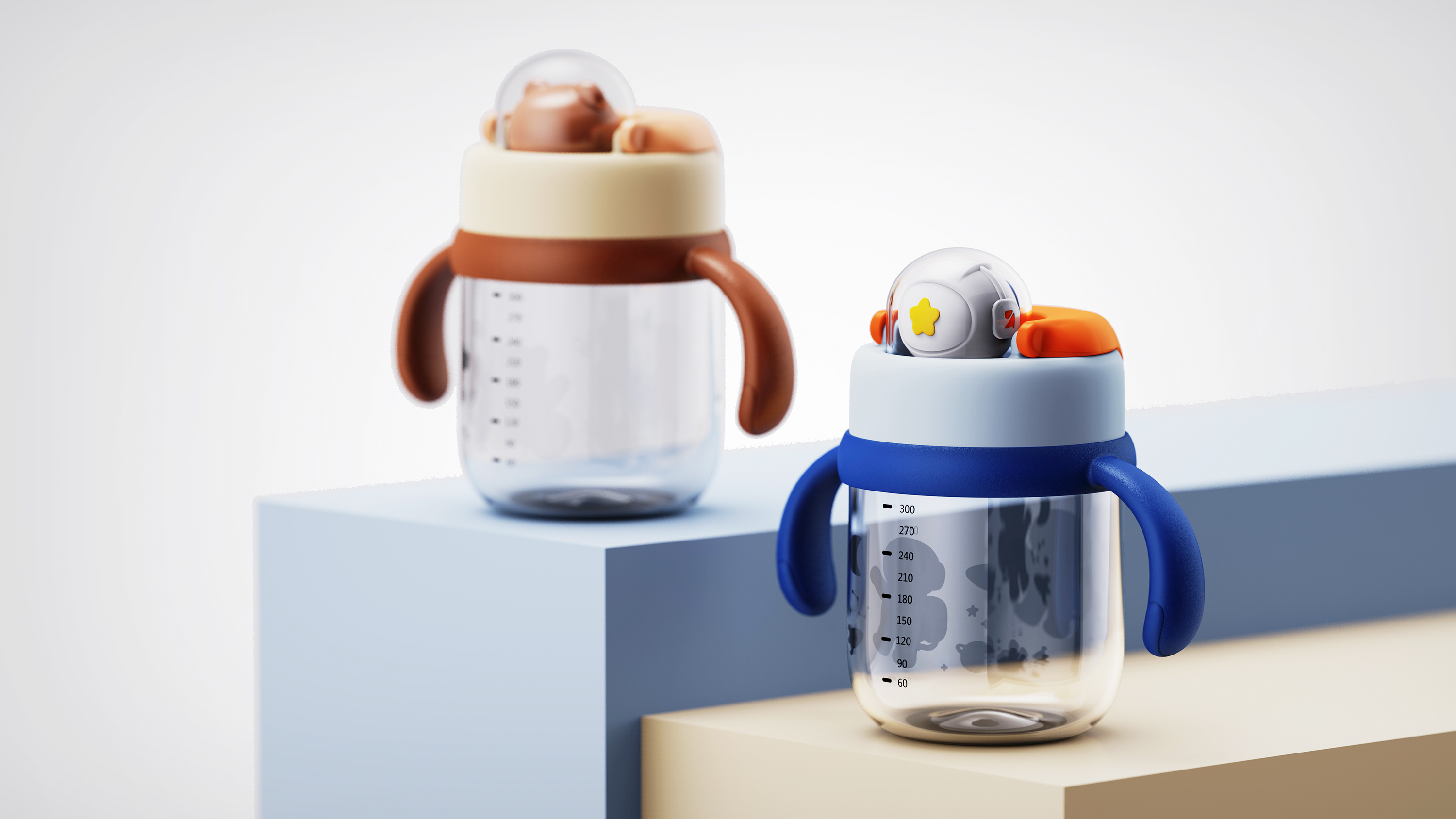 baby Trainer Cup，Children's water cup，Maternal and infant products，product design，