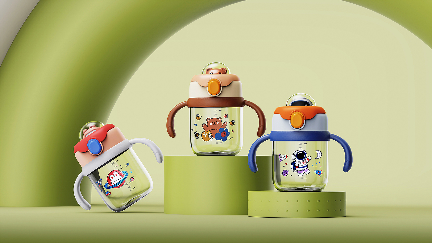 baby Trainer Cup，Children's water cup，Maternal and infant products，product design，