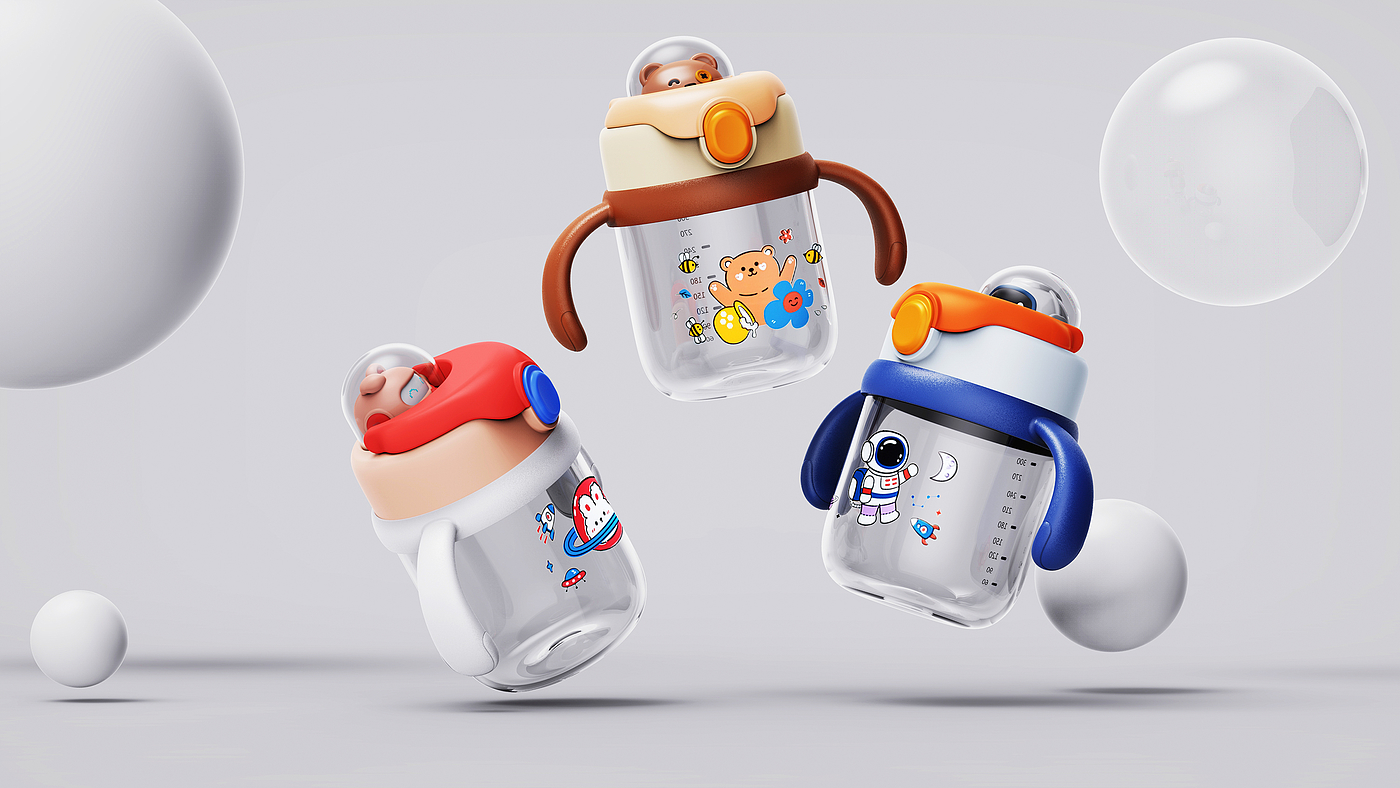 baby Trainer Cup，Children's water cup，Maternal and infant products，product design，