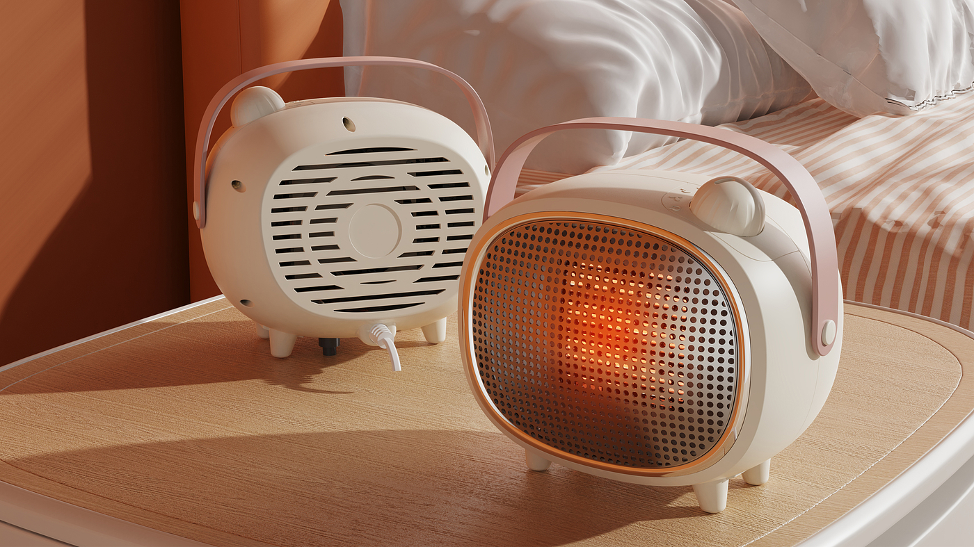 Air heater，warm oneself，Fan，Appearance design，simple style ，cozy，desktop，Structural design，