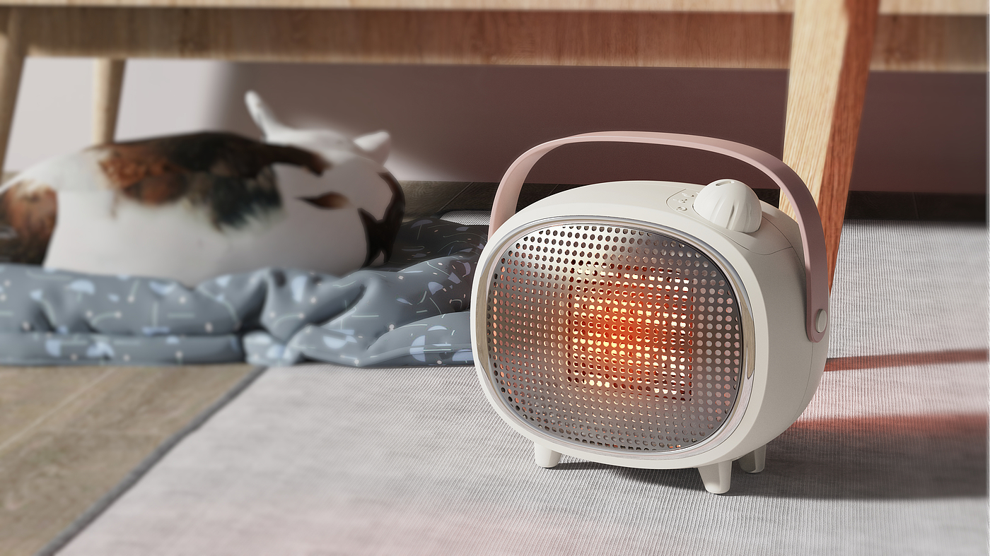 Air heater，warm oneself，Fan，Appearance design，simple style ，cozy，desktop，Structural design，