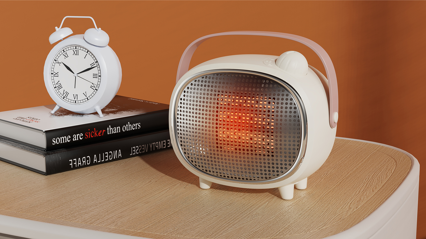 Air heater，warm oneself，Fan，Appearance design，simple style ，cozy，desktop，Structural design，