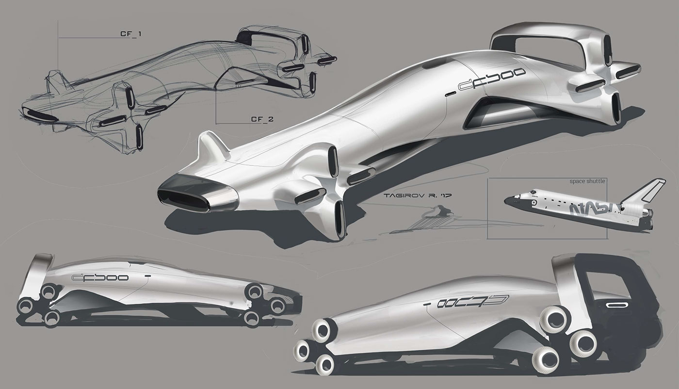 Hand drawn，automobile，concept，