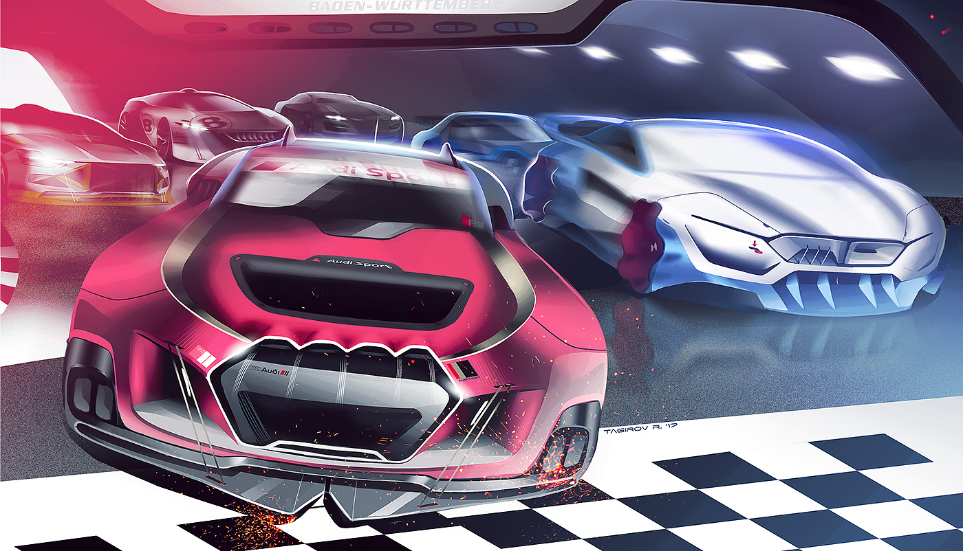 Hand drawn，automobile，concept，