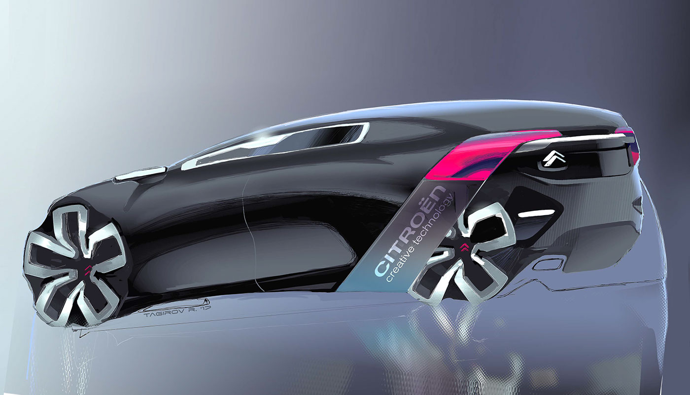 Hand drawn，automobile，concept，