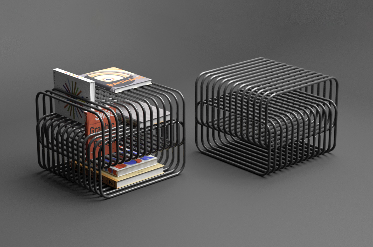 Shelf，chair，tea table，Side table，Magazine rack，conceptual design，Pipe，