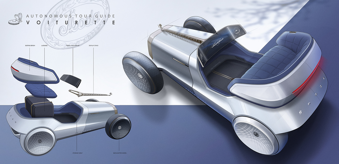 Vehicle design，Automobile design，conceptual design，SKODA，eVOITURETTE，
